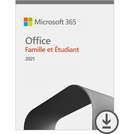 Microsoft office famille et etudiant 2021 - licence perpétuelle - 1 pc ou mac - a télécharger
