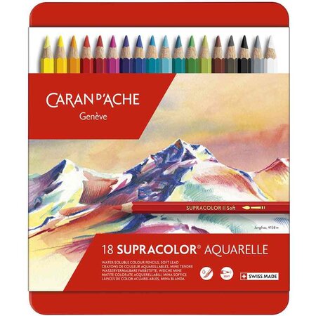 Crayons de couleur supracolor  étui métal de 18 caran d'ache