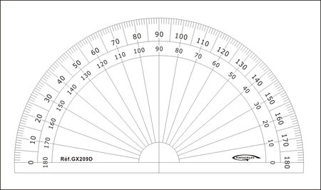 Rapporteur 1/2 cercle degrés Ø 10 cm