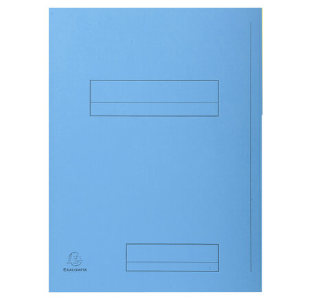 Paquet De 50 Chemises Imprimées 2 Rabats Super 210 - 24x32cm - Bleu Clair - X 5 - Exacompta