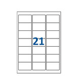 Lot de 200 Planches étiquettes autocollantes pour Timbres sur feuille A4 : 63 5 x 38 1 mm (21 étiquettes par feuille)