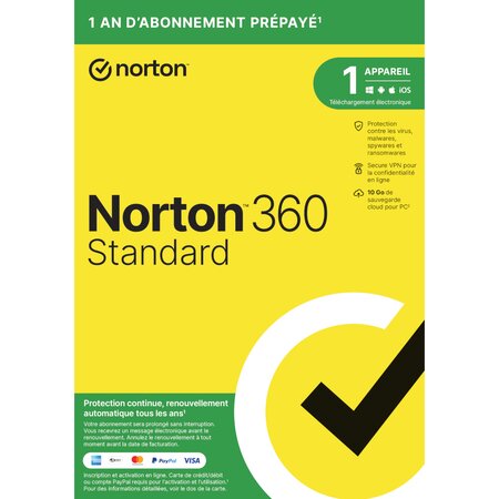 Norton 360 standard  - licence 1 an - 1 poste - a télécharger
