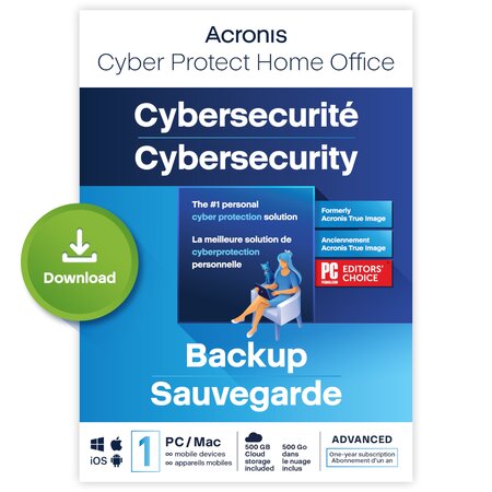 Acronis cyber protect home office advanced 2023 - 250 go - licence 1 an - 3 pc/mac + mobiles - a télécharger