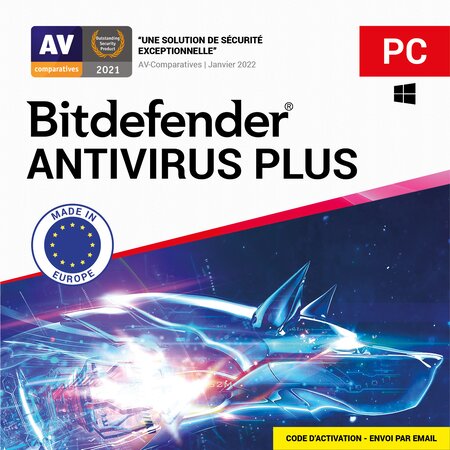 Bitdefender antivirus plus - licence 2 ans - 1 pc - a télécharger