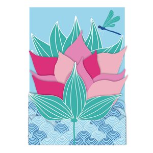 Carte pop up 3d fleurs de lotus - draeger paris