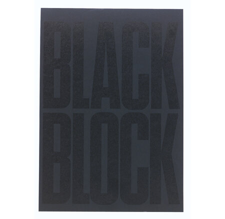Bloc Black Block 29 7x21cm - Papier Jaune Quadrillé 5x5 - 70 Feuillets - Noir - X 5 - Exacompta