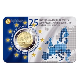 Pièce de monnaie 2 euro commémorative Belgique 2019 BU – Institut Monétaire Européen – Légende française