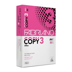 Pointant vers Ramette de 500 feuilles Papier Fabriano Copy 3 A4 (Blanc)