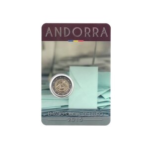 Pièce de monnaie 2 euro commémorative Andorre 2015 BU – Age légal de la majorité