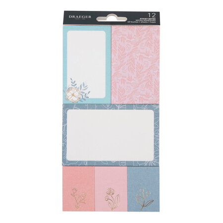 12 Blocs De Sticky Notes - Pastel  Floral - Draeger paris
