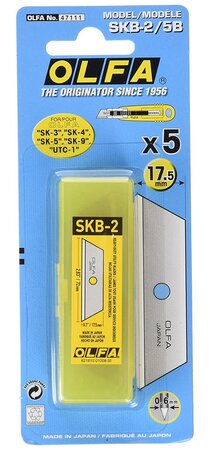 Blister de 5 lames Trapeze SKB-2/5B pour cutter de sécurité SK4 Rétractable OLFA