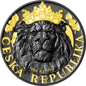 Pièce de monnaie en Argent 2 Dollars g 31.1 (1 oz) Millésime 2022 Black Platinum Beasts CZECH LION