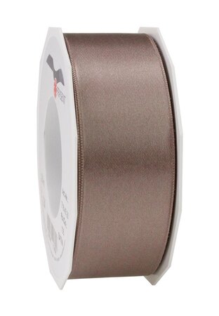Satin double face 25-m-rouleau 40 mm taupe