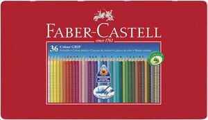 étui métal de 36 crayons de couleur Colour GRIP 2001 FABER-CASTELL