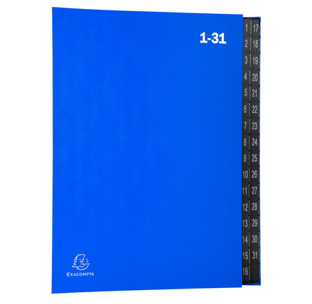 Trieur rigide Ordonator économique 32 compartiments numériques 24 x 34 Bleu EXACOMPTA