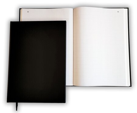 Registre folioté numéroté Vertical 30 x 21 5 cm - 100 pages - Couverture noire - Quadrillé - Petits carreaux - Qualité Premium UTTSCHEID
