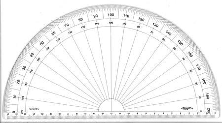 Rapporteur 1/2 cercle grades Ø 25 cm