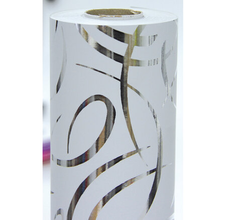 Rouleau cadeau premium 50x0 7m arabesques argentées clairefontaine