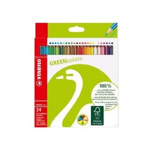 Lot de 24 crayons de couleur greencolors certifiés fsc stabilo