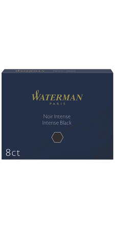 Waterman boîte de 8 cartouches longues  couleur noir intense pour stylo plume