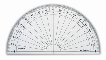 Rapporteur 1/2 cercle degrés Ø 16 cm
