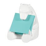 Dévidoir ours blanc pour Z-Notes repositionnables 76 x 76 mm - 1 bloc de 90 feuilles bleues offert