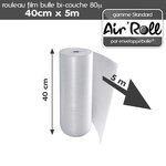 Lot de 6  Rouleaux de film bulle d'air largeur 40 cm x longueur 5 mètres - gamme Air'Roll STANDARD