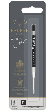 PARKER recharge Quink gel pour Stylo bille   pointe fine  noire  blister X 1