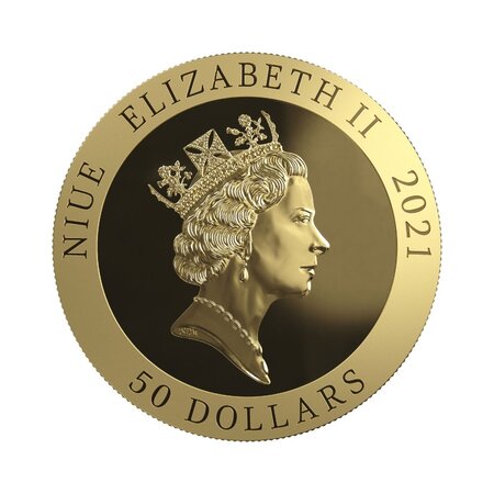 Monnaie 50 NZD 1/2 oz or pur - La Elizabeth II Lotus - BE Millésime 2021- VeraValor