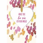 Carte saint-valentin -attache coeur en relief - draeger paris